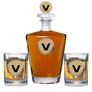 Vanderbilt University Royal Decanter with 3D Top & 2 Glasses