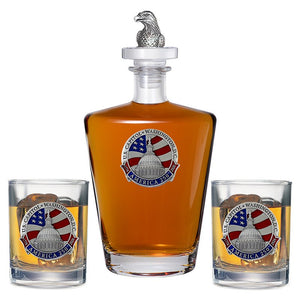 America's 250th Anniversary Capitol Dome Royal Decanter with 3D Top & 2 Glasses - Heritage Metalworks, Inc.