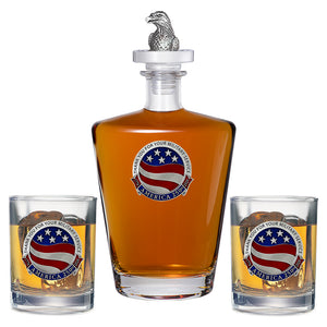 America's 250th Anniversary TYFYMS Royal Decanter with 3D Top & 2 Glasses