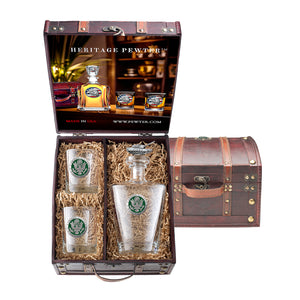 Army Royal Decanter with 3D Top and 2 Glasses w/ Chest Box