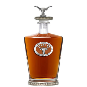 University of Texas at Austin Royal Decanter w/ 3D Top - Diamond Accents - Heritage Metalworks, Inc.