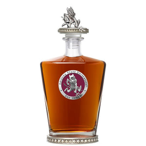 Arizona State University Sparky Logo Royal Decanter w/ 3D Top - Diamond Accents - Heritage Metalworks, Inc.