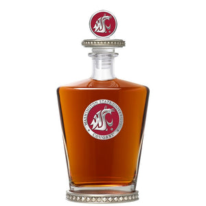 Washington State University Royal Decanter w/ 3D Top - Diamond Accents - Heritage Metalworks, Inc.