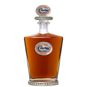 University of Florida Royal Decanter w/ 3D Top - Diamond Accents - Heritage Metalworks, Inc.