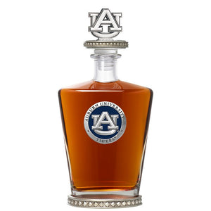 Auburn University Royal Decanter w/ 3D Top - Diamond Accents - Heritage Metalworks, Inc.