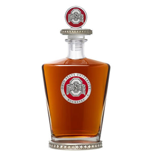 Ohio State University Royal Decanter w/ 3D Top - Diamond Accents - Heritage Metalworks, Inc.
