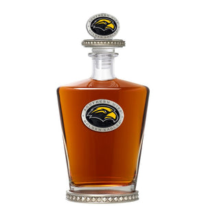 University of Southern Mississippi Royal Decanter w/ 3D Top-Diamond Accent - Heritage Metalworks, Inc.