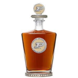 Purdue University Royal Decanter w/ 3D Top - Diamond Accents - Heritage Metalworks, Inc.