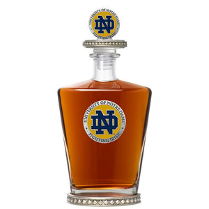 University of Notre Dame Royal Decanter w/ 3D Top - Diamond Accents - Heritage Metalworks, Inc.