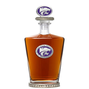 Kansas State University Royal Decanter w/ 3D Top - Diamond Accents - Heritage Metalworks, Inc.
