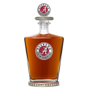 University of Alabama Royal Decanter w/ 3D Top - Diamond Accents - Heritage Metalworks, Inc.