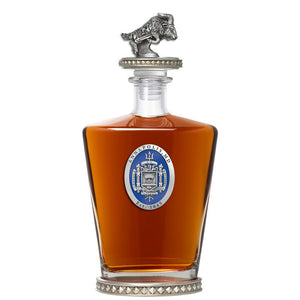 United States Naval Academy Crest Royal Decanter w/ 3D Top - Diamond Accents - Heritage Metalworks, Inc.