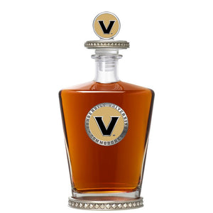 Vanderbilt University Royal Decanter w/ 3D Top - Diamond Accents - Heritage Metalworks, Inc.