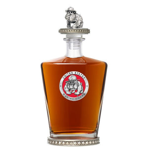 Marine Corps Bulldog Royal Decanter w/ 3D Top - Diamond Accents - Heritage Metalworks, Inc.