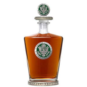 Army Royal Decanter w/ 3D Top - Diamond Accents - Heritage Metalworks, Inc.