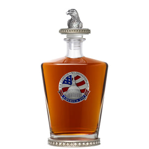 America's 250th Anniversary Capitol Dome Royal Decanter w/ Eagle Head 3D Top - Diamond Accents - Heritage Metalworks, Inc.
