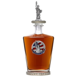 America's 250th Anniversary Statue of Liberty Royal Decanter w/ 3D Top - Diamond Accents - Heritage Metalworks, Inc.