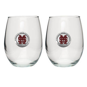 Mississippi State Baseball Logo Stemless Goblet (Set of 2)