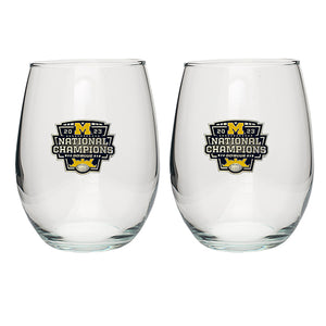 2023 Michigan Football Championship Stemless Goblet (Set of 2)