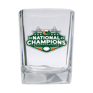 2025-26 Miami Hurricanes National Champ Square Shot Glass