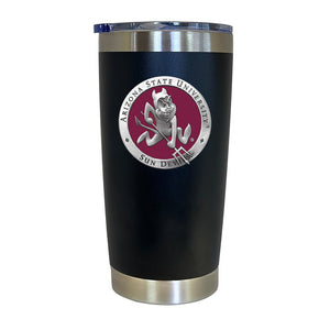 Arizona State University Sparky Logo Chrome Thermal Drink - Heritage Metalworks, Inc.