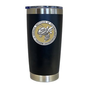 Georgia Tech Buzz Logo Chrome Thermal Drink, 20 oz - Heritage Metalworks, Inc.