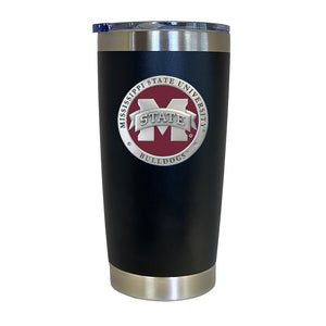 Mississippi State University Bulldogs "M" Logo Chrome Thermal Drink - Heritage Metalworks, Inc.