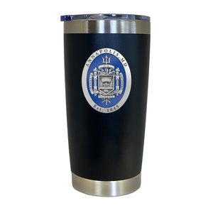 United States Naval Academy Crest Chrome Thermal Drink, 20 oz - Heritage Metalworks, Inc.