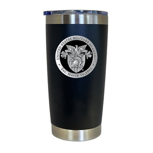 United States Military Academy Crest Chrome Thermal Drink, 20 oz - Heritage Metalworks, Inc.