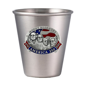 America's 250th Anniversary Mount Rushmore Stainless Steel Tapered Shot - Heritage Metalworks, Inc.