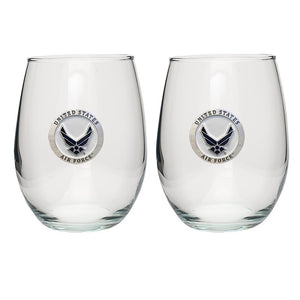 Air Force Wings Stemless Goblet (Set Of 2) - Heritage Metalworks, Inc.