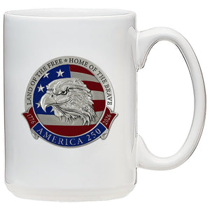 All American Mug - America's 250th Anniversary Eagle Head with Flag Coffee Mug - Heritage Metalworks, Inc.
