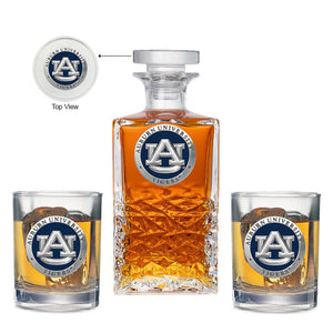 Auburn University Heritage Decanter with 2 Glasses - Heritage Metalworks, Inc.