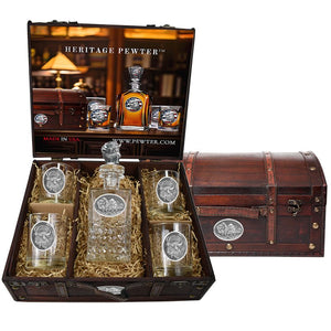 Buffalo Heritage Decanter w/ 3D Top Chest Set - Heritage Metalworks, Inc.