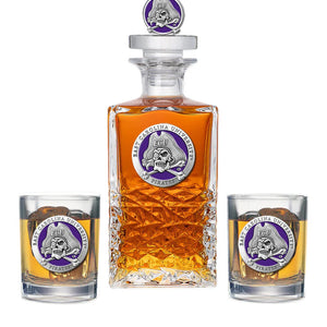 East Carolina University Heritage Decanter with 3D Top & 2 Glasses - Heritage Metalworks, Inc.