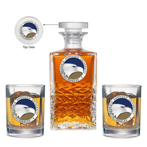 Georgia Southern University Heritage Decanter with 2 Glasses - Heritage Metalworks, Inc.