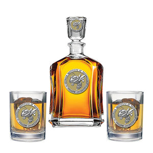 Georgia Tech Buzz Logo Capitol Decanter with 2 Glasses - Heritage Metalworks, Inc.