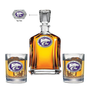 Kansas State University Decanter with 2 Glasses - Heritage Metalworks, Inc.