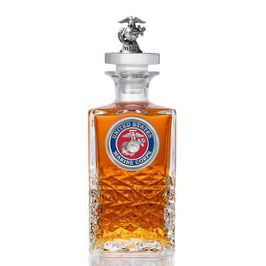 Marine Corps Heritage Decanter Red with 3D Top - Heritage Metalworks, Inc.