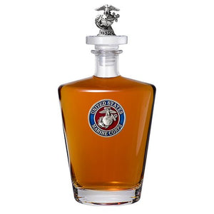 Marine Corps Royal Decanter Red with 3D Top - Heritage Metalworks, Inc.