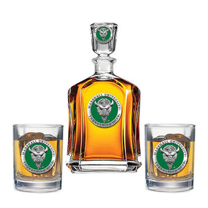 Marshall University Capitol Decanter with 2 Glasses - Heritage Metalworks, Inc.