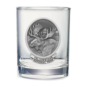 Moose Yellowstone National Park Double Old Fashioned Glass - Heritage Metalworks, Inc.