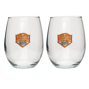 Tennessee Volunteers 2024 Baseball College World Series Champions Stemless Goblet (Set pf 2) - Heritage Metalworks, Inc.