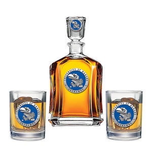 University of Kansas Capitol Decanter with 2 Glasses - Heritage Metalworks, Inc.