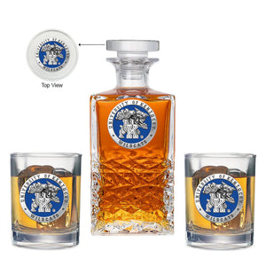 University of Kentucky Heritage Decanter with 2 Glasses - Heritage Metalworks, Inc.