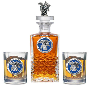 University of Kentucky Heritage Decanter with 3D Top & 2 Glasses - Heritage Metalworks, Inc.