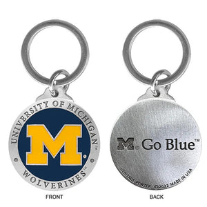 University of Michigan Keychain w/ Backtext - Heritage Metalworks, Inc.