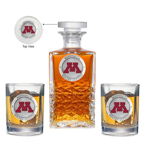 University of Minnesota Heritage Decanter with 2 Glasses - Heritage Metalworks, Inc.