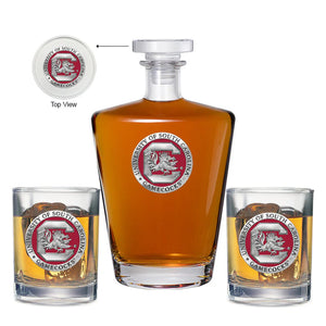 University of South Carolina Royal Decanter with 2 Glasses - Heritage Metalworks, Inc.