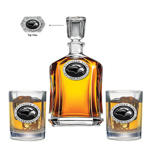 University of Southern Mississippi Capitol Decanter with 2 Glasses - Heritage Metalworks, Inc.